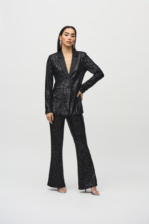 Joseph Ribkoff Sequined Blazer With Satin Lapel