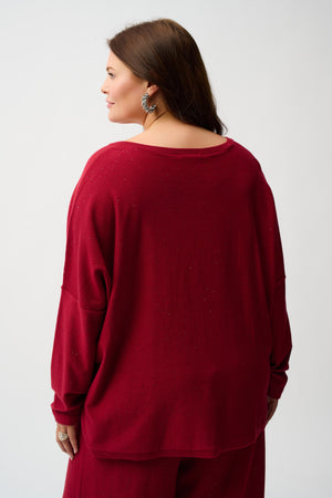 Joseph Ribkoff Sequined Sweater Knit Boxy Top