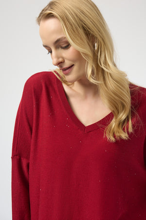Joseph Ribkoff Sequined Sweater Knit Boxy Top