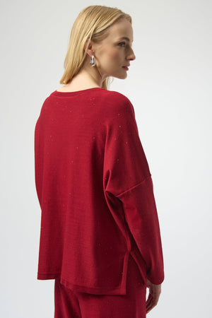 Joseph Ribkoff Sequined Sweater Knit Boxy Top
