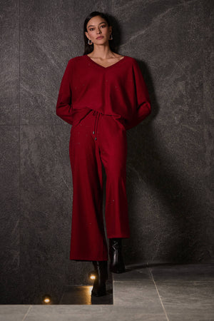 Joseph Ribkoff Sequined Sweater Knit Culotte Pants