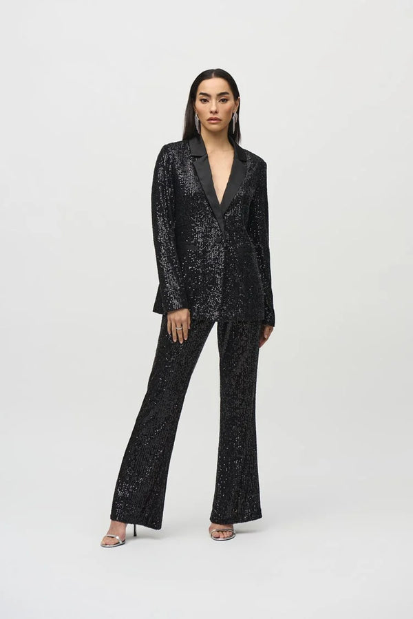 Joseph Rifkoff Sequins Flared Pull-On Pants