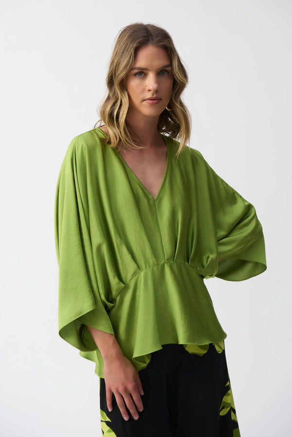 Joseph Ribkoff Hammered Satin Peplum Top