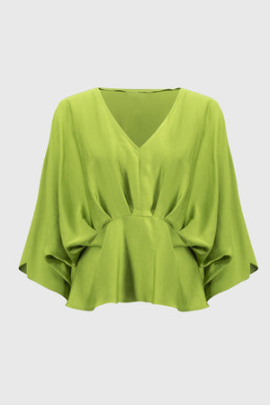 Joseph Ribkoff Hammered Satin Peplum Top