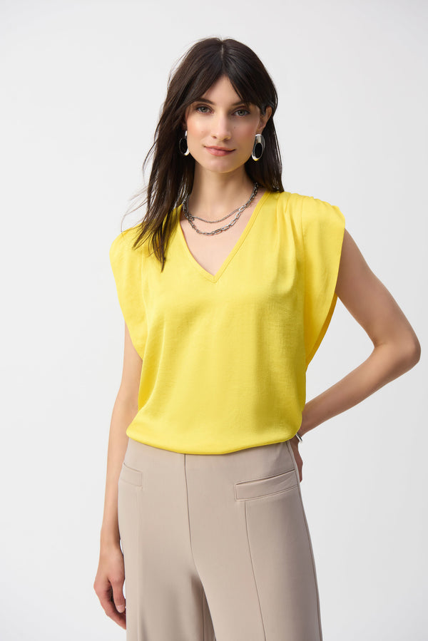 Joseph Ribkoff Hammered Satin Straight Top