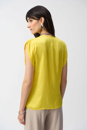 Joseph Ribkoff Hammered Satin Straight Top