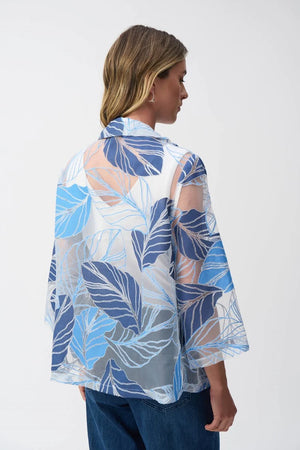 Joseph Ribkoff Novelty Leaf-Trapeze Jacket