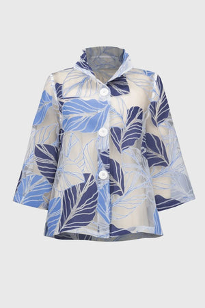 Joseph Ribkoff Novelty Leaf-Trapeze Jacket