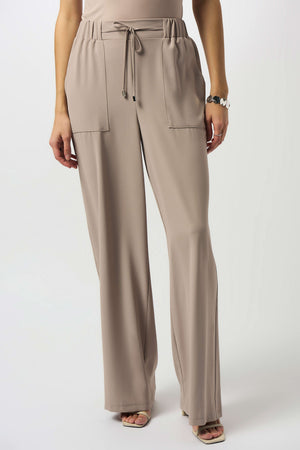 Joseph Ribkoff Textured Woven Wide-Leg Pants