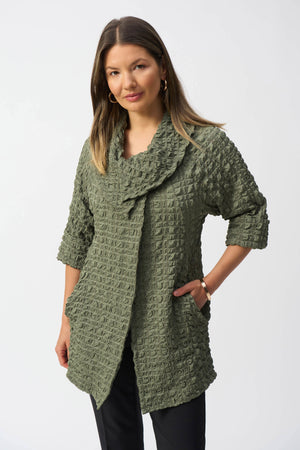 Joseph Ribkoff Bubble Jacquard Trapeze Coat