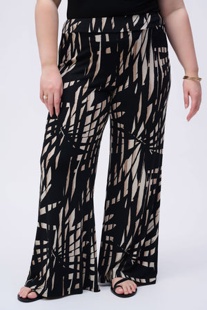 Joseph Ribkoff Silky Knit Tropical Print Wide Leg Pants