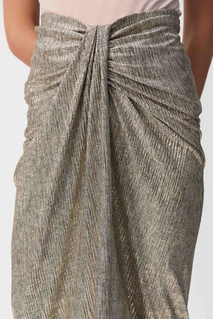 Joseph Ribkoff Foiled Knit Draped Pencil Skirt