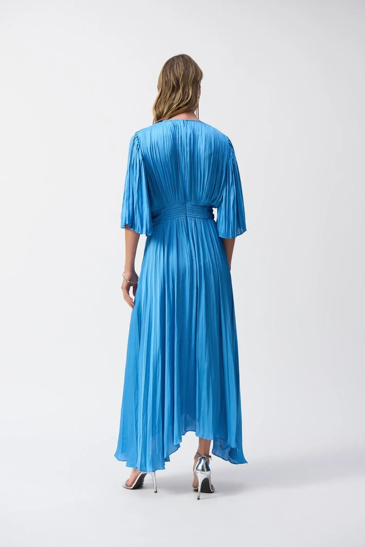 joseph blue dress Lotus Textured Silk Dress