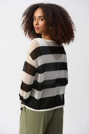 Joseph Ribkoff Striped Sweater Knit Pullover