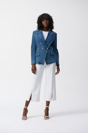 Joseph Ribkoff Stretch Denim Double Breasted Blazer