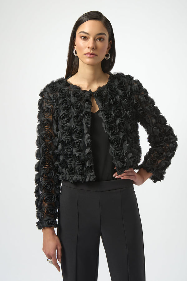Joseph Ribkoff Rosette Embroidered Straight Cover Up
