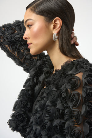 Joseph Ribkoff Rosette Embroidered Straight Cover Up