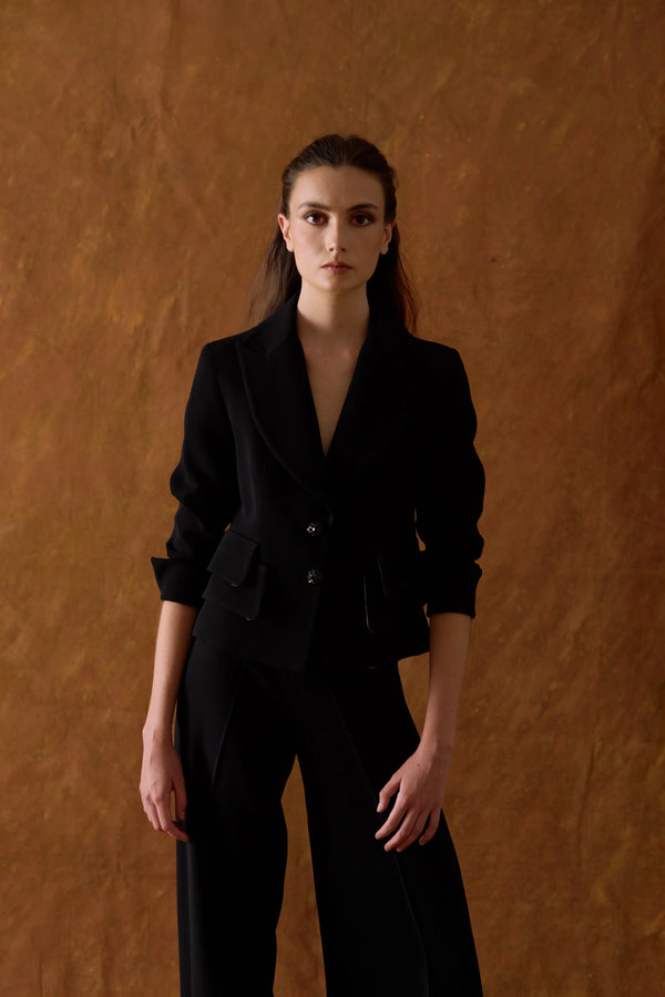 T.ba Jazz Crepe Black Jacket