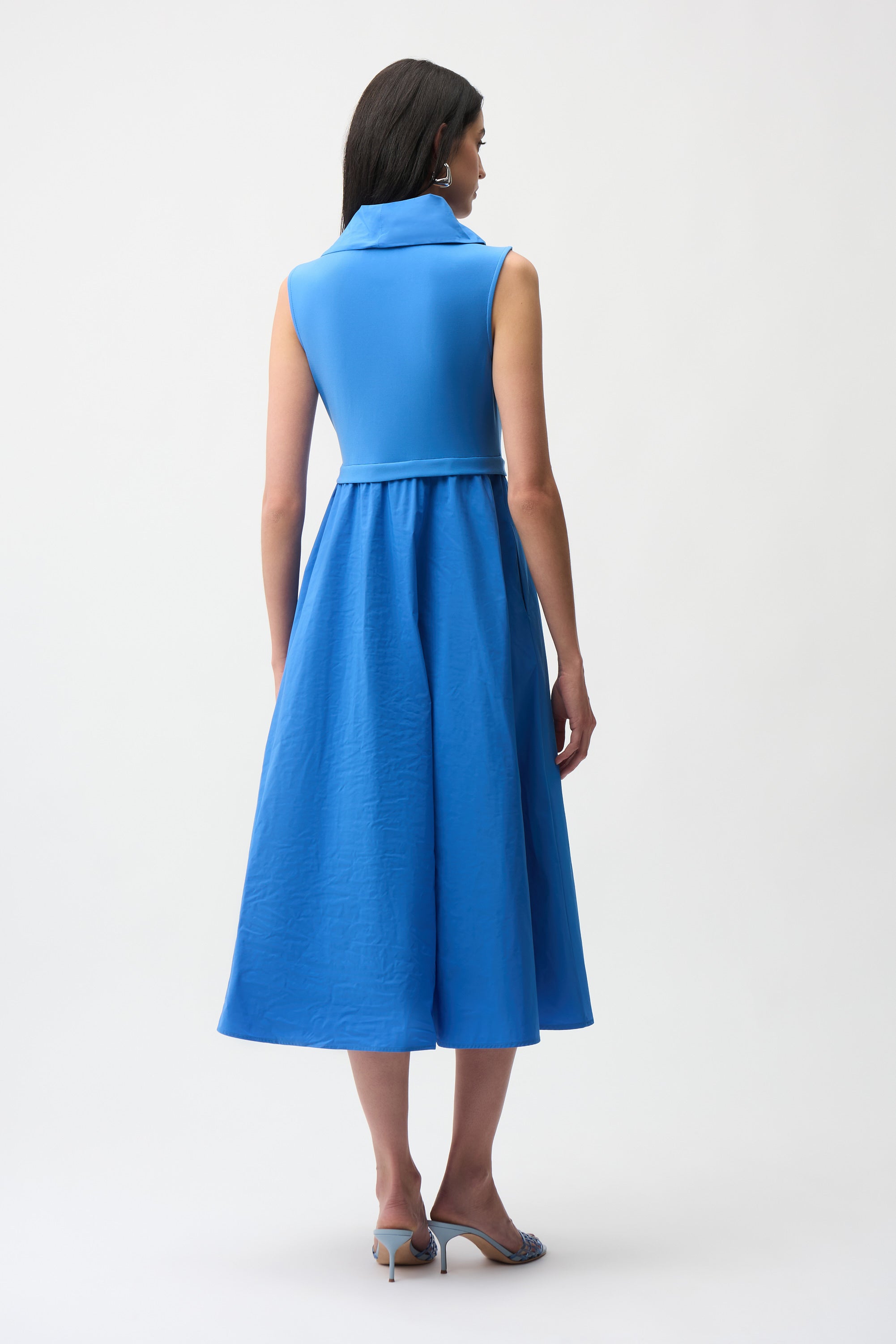 Joseph Ribkoff Fit & Flare Midi Dress | Shawl Collar Silky Knit - PapillonStyles Joseph Ribkoff Fit & Flare Midi Dress | Shawl Collar Silky Knit - PapillonStyles