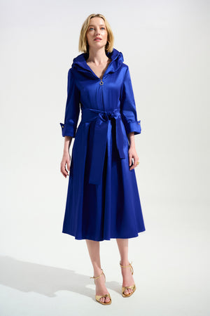 Joseph Ribkoff Signature Stretch Taffeta Dress - Lapel Collar