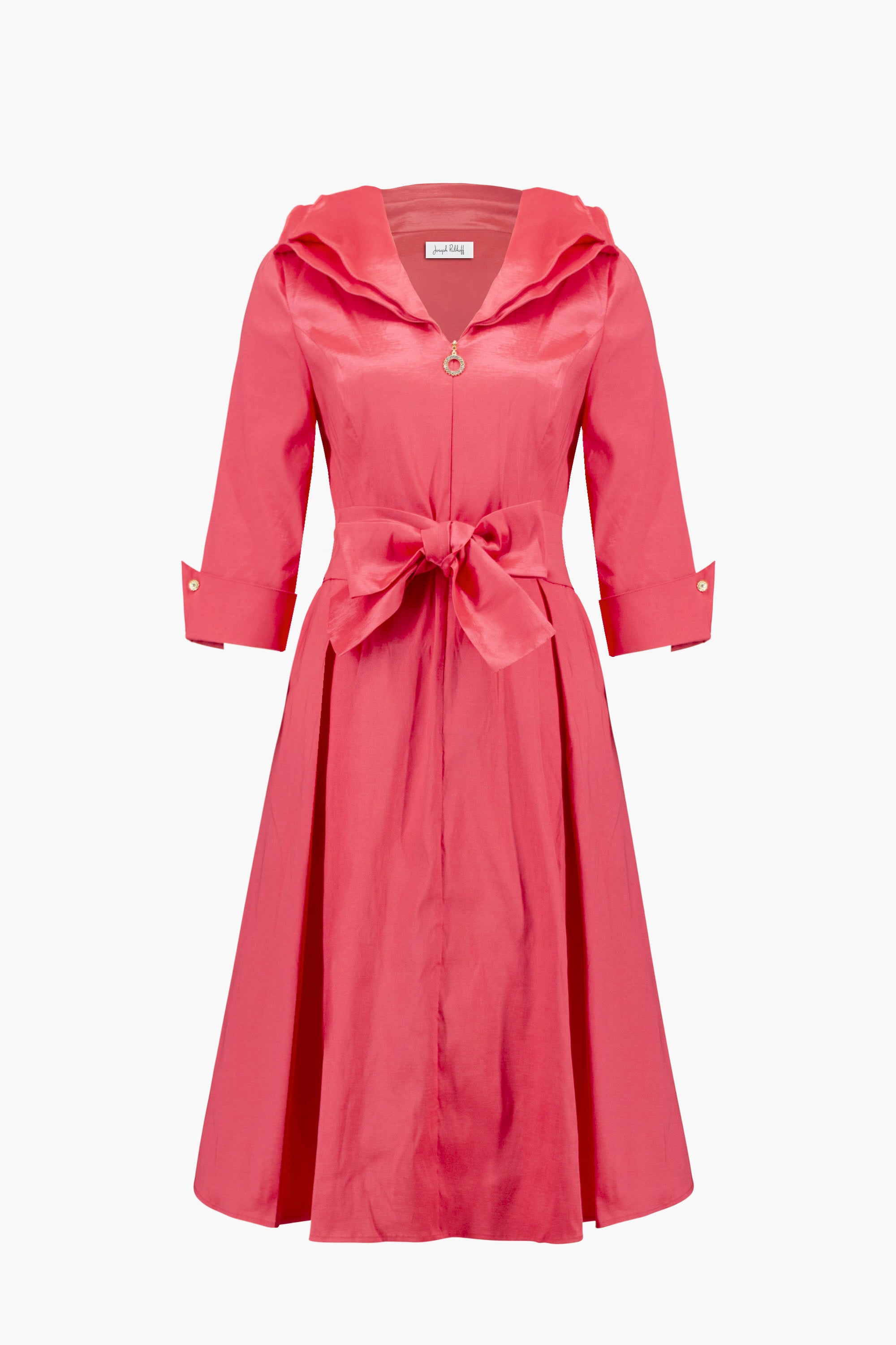 Joseph Ribkoff Signature Stretch Taffeta Dress - Lapel Collar | PapillonStyles Joseph Ribkoff Signature Stretch Taffeta Dress - Lapel Collar | PapillonStyles