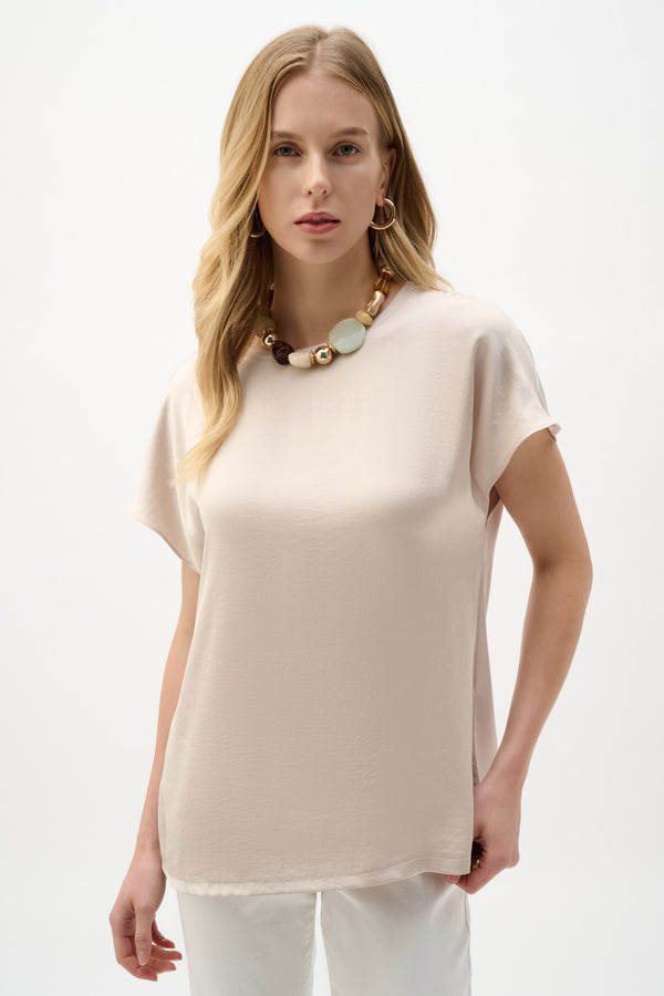 Joseph Ribkoff Recycled Satin And Silky Knit Straight Top