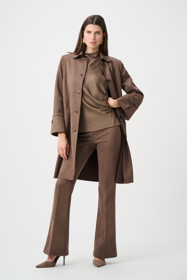 Joseph Ribkoff Scuba Suede Flared Pull-On Pants