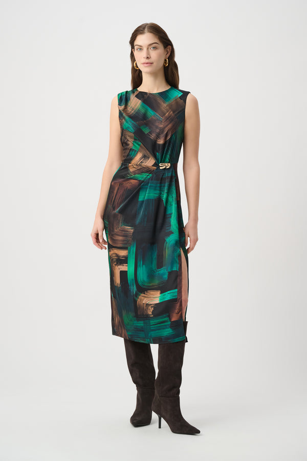 Joseph Ribkoff Abstract Satin Sheath Dress