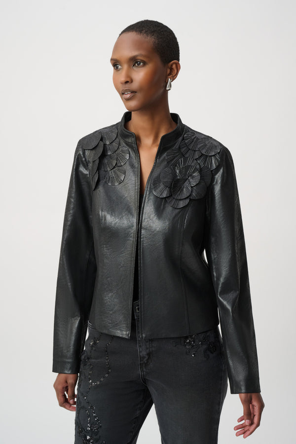 Joseph Ribkoff Embellished Foiled Suede Jacket