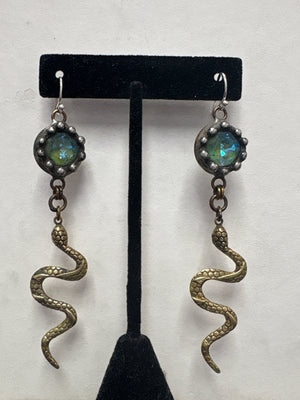 Mikal Winn Sage Swarovsky Snake Earrings