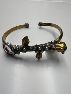 Mikal Winn Sequin Swarovsky Brass Rose Bracelet