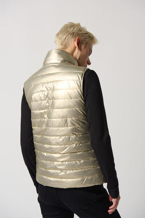 Joseph Ribkoff Reversible Quilted Metallic Puffer Vest