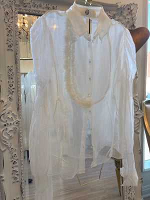 Je Rêve Button Down Organza Blouse