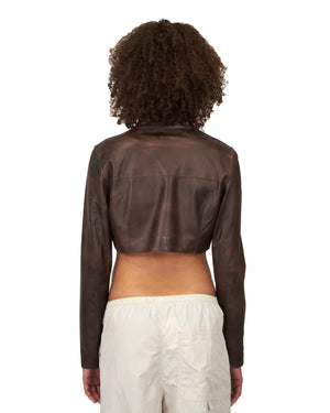 Jakett NYC Cropped Vespa Patina Leather Jacket