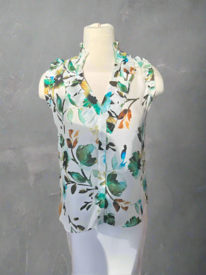 Go Silk Soiree Blouse Ricepaper Floral