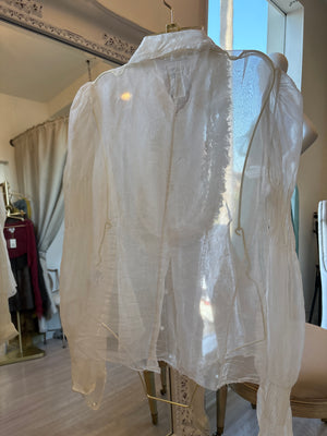 Je Rêve Button Down Organza Blouse