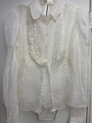 Je Rêve Button Down Organza Blouse