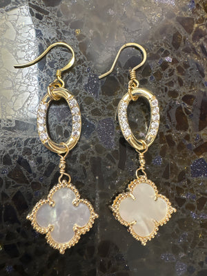 Charlene K Clover-Shaped Earrings with Hoops