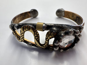 Mikal Winn Swarovsky Brass Snake Bracelet