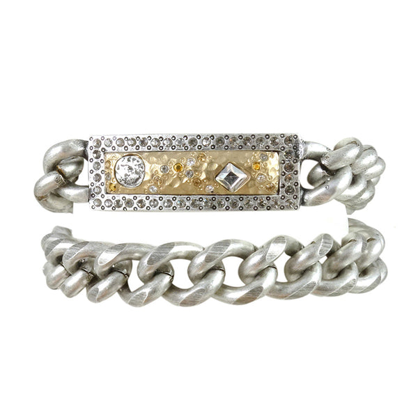 Tat2 Designs Vintage Silver Zeus Double Wrap ID Bracelet