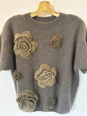 PHO Firenze Maglia Fiori Alpaca Sweater With Flowers