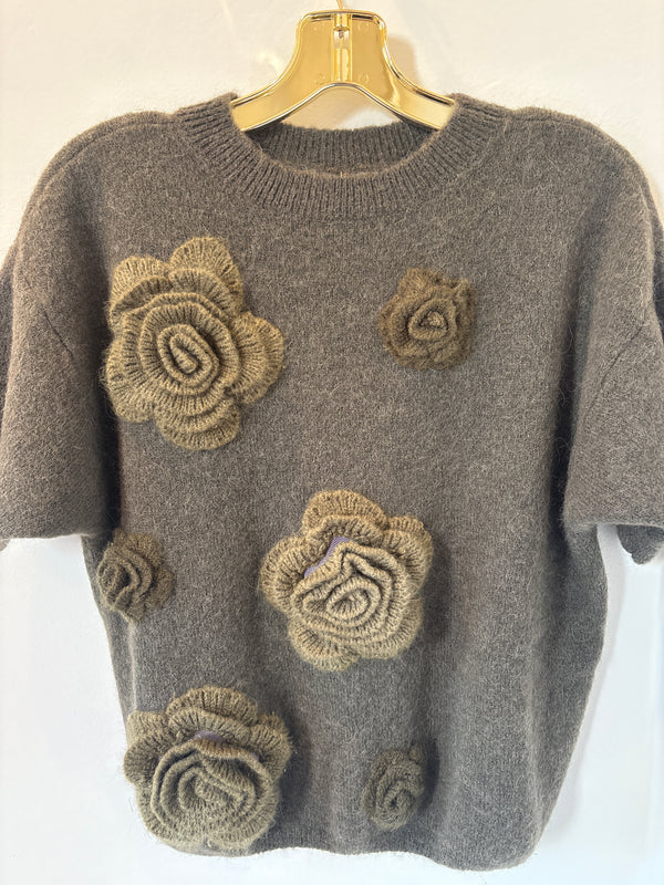 PHO Firenze Maglia Fiori Alpaca Sweater With Flowers