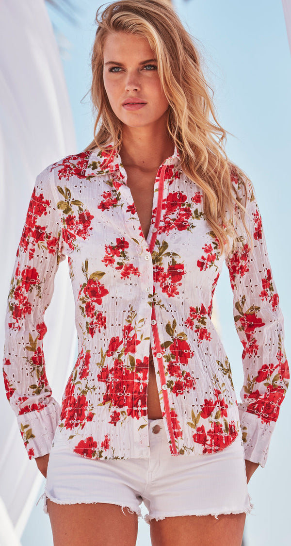 Cino Sicily Eyelet Button Down Shirt