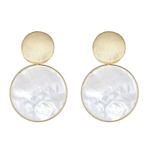 Cristina Sabatini Mini Pebble Stack - White Mop Rhodium Earrings