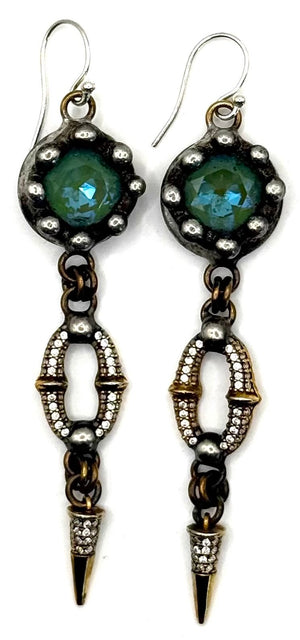 Mikal Winn Sage Swarovsky Pave Earrings