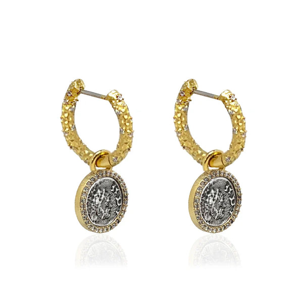 Tat2 Designs Crystal Huggies with Slide-On Dupré Coins