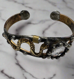 Mikal Winn Swarovsky Brass Snake Bracelet