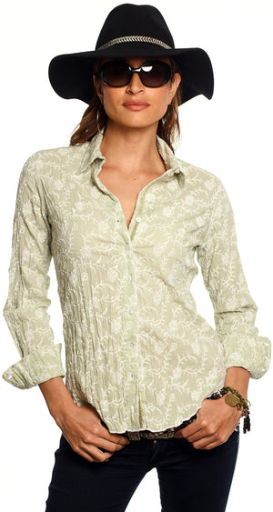 Cino Trellis Embroidered Button Down Shirt