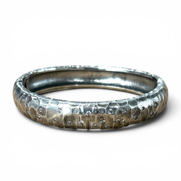 Tat2 Designs Vintage Silver Mira Pavé Bangle