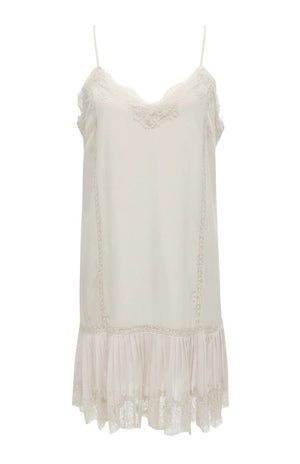 Gold Hawk Pleated Lace Silk Dress
